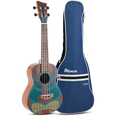 GEWA Concert Ukulele Manoa Tiki Cuerpo Sapelli Diseño Tiki 3 multicolor/Madera natural oscura mate sedoso incl. Funda acolchada K-CO-TC GEWA Concert Ukulele Manoa Tiki Cuerpo Sapelli Diseño Tiki 3 multicolor/Madera natural oscura mate sedoso incl. Funda acolchada K-CO-TC