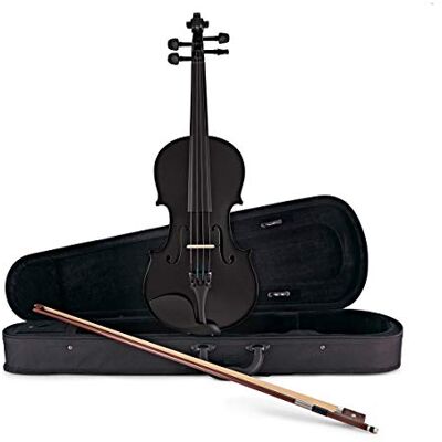 gear4music Violín 4/4 de Estudiante , Negro Para Estudiantes de 11 Años o Más, Tapa de Abeto Macizo y Fondo de Arce, Clavijas Elegantes, Arco y Colofonia Incluidos gear4music Violín 4/4 de Estudiante , Negro Para Estudiantes de 11 Años o Más, Tapa de Abeto Macizo y Fondo de Arce, Clavijas Elegantes, Arco y Colofonia Incluidos