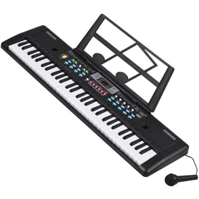 WOMELF Piano Eléctrico De 61 Teclas Con Micrófono, Pantalla LED Digital, Altavoces Estéreo Duales Incorporados, Instrumento De Teclado Piano Electrónico Para Principiantes WOMELF Piano Eléctrico De 61 Teclas Con Micrófono, Pantalla LED Digital, Altavoces Estéreo Duales Incorporados, Instrumento De Teclado Piano Electrónico Para Principiantes