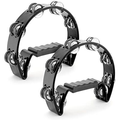 Tiger Pack de 2 Tambourines Media Luna, Negro Paquete de 2 unidades Tiger Pack de 2 Tambourines Media Luna, Negro Paquete de 2 unidades
