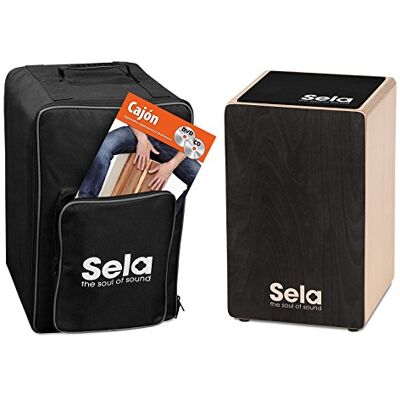 sela Cajón con mochila, cajón pad y libro de cajón en francés y CD/DVD, color negro sela Cajón con mochila, cajón pad y libro de cajón en francés y CD/DVD, color negro