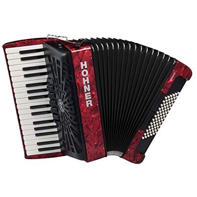 Hohner Bravo III 72 SilentKey Acordeón (34 teclas de piano, 4 cordiales de bajos estándar, 72 bajos estándar, incluye correa de transporte y funda), color rojo Hohner Bravo III 72 SilentKey Acordeón (34 teclas de piano, 4 cordiales de bajos estándar, 72 bajos estándar, incluye correa de transporte y funda), color rojo