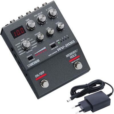 Boss RV-200 Reverb Hall Dispositivo de efectos con fuente de alimentación keepdrum Boss RV-200 Reverb Hall Dispositivo de efectos con fuente de alimentación keepdrum