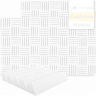 Arrowzoom 96 Panels Acustico Absorción Sonido Wedge Cuña 25x25x5cm Espuma Acústica Aislamiento Acustico Estudio de Grabación Casas Estudios Azulejos Incombustibles Insonorizados AZ1134 PERLA BLANCA Arrowzoom 96 Panels Acustico Absorción Sonido Wedge Cuña 25x25x5cm Espuma Acústica Aislamiento Acustico Estudio de Grabación Casas Estudios Azulejos Incombustibles Insonorizados AZ1134 PERLA BLANCA