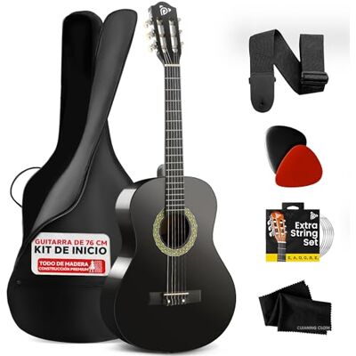 Pyle Kit de Guitarra Acústica para Principiantes Diestro, 1/4, Negro Pyle Kit de Guitarra Acústica para Principiantes Diestro, 1/4, Negro