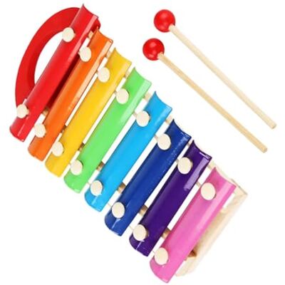 CRJUS Instrumento de percusión Glockenspiel, caja de resonancia duradera de Metal arcoíris exquisito de 8 notas Kit De Glockenspiel Profesional CRJUS Instrumento de percusión Glockenspiel, caja de resonancia duradera de Metal arcoíris exquisito de 8 notas Kit De Glockenspiel Profesional