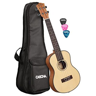 Cascha Tenor Spruce Solid Top Lefthanded Ukelele (3 púas acolchadas, parte superior: Spruce) Cascha Tenor Spruce Solid Top Lefthanded Ukelele (3 púas acolchadas, parte superior: Spruce)
