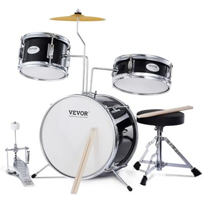 VEVOR Juego de Batería para Niños, 3 piezas, Juego de Batería para Principiante con Pedal de Platillo de Trono Ajustable dos Pares de Baquetas, Tom, Caja, Bombo, Kit de Batería de Iniciación, Negro VEVOR Juego de Batería para Niños, 3 piezas, Juego de Batería para Principiante con Pedal de Platillo de Trono Ajustable dos Pares de Baquetas, Tom, Caja, Bombo, Kit de Batería de Iniciación, Negro