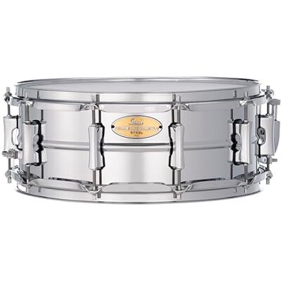Pearl Primal Snare Collective Tambor de acero de 14 x 5.5 pulgadas con carcasa de cuentas de 1 mm, acabado cromado pulido, aros de triple brida de 2.3 mm, lengüetas de doble tensión y colador de Pearl Primal Snare Collective Tambor de acero de 14 x 5.5 pulgadas con carcasa de cuentas de 1 mm, acabado cromado pulido, aros de triple brida de 2.3 mm, lengüetas de doble tensión y colador de