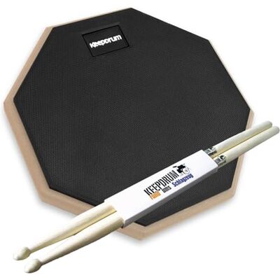 keepdrum DP-BK8 Almohadilla para batería (8 pulgadas, con baquetas), color negro keepdrum DP-BK8 Almohadilla para batería (8 pulgadas, con baquetas), color negro