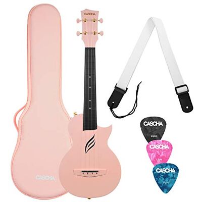 Cascha Juego con ukelele para concierto de fibra de carbono, kit para principiantes Cascha Juego con ukelele para concierto de fibra de carbono, kit para principiantes