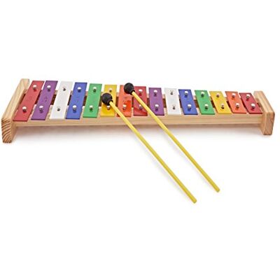 gear4music Glockenspiel Arco Iris de 15 Notas de Incluye Par de Baquetas, Diseño Arcoíris Ideal para Fines Educativos, 15 Barras Metálicas Cromáticas gear4music Glockenspiel Arco Iris de 15 Notas de Incluye Par de Baquetas, Diseño Arcoíris Ideal para Fines Educativos, 15 Barras Metálicas Cromáticas