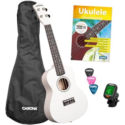 Cascha Concert Linden Juego de ukelele (incluye bolsa, 3 púas, libro, sintonizador) Cascha Concert Linden Juego de ukelele (incluye bolsa, 3 púas, libro, sintonizador)