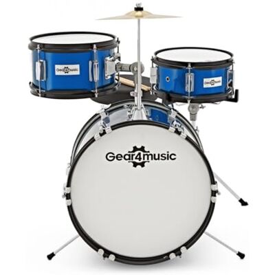 gear4music Kit de Batería Acústica Infantil 3 Piezas, Niños 5-10 Años Para niños de 5 a 10 años, tamaño reducido evita sobreestiramientos, pinza de caja ajustable, taburete incluido gear4music Kit de Batería Acústica Infantil 3 Piezas, Niños 5-10 Años Para niños de 5 a 10 años, tamaño reducido evita sobreestiramientos, pinza de caja ajustable, taburete incluido