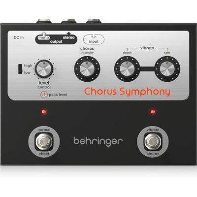 Behringer CHORUS SYMPHONY Pedal de Modulación Vintage de Los 70 con Modos BBD Chorus y Vibrato, Rango de Entrada Variable y Amplio Efecto 3D Stereo Behringer CHORUS SYMPHONY Pedal de Modulación Vintage de Los 70 con Modos BBD Chorus y Vibrato, Rango de Entrada Variable y Amplio Efecto 3D Stereo