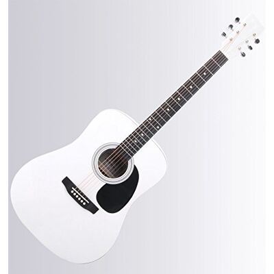 Classic Cantabile Guitarra western blanca Dreadnought 6 cuerdas 20 trastes; aleación de níquel (neusilber); cuerpo tilo laminado; diapasón y puente arce; mástil abedul; tensor 2v Classic Cantabile Guitarra western blanca Dreadnought 6 cuerdas 20 trastes; aleación de níquel (neusilber); cuerpo tilo laminado; diapasón y puente arce; mástil abedul; tensor 2v
