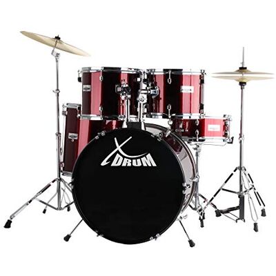 XDrum Semi 20" Studio Batería Lipstick Red incl. Escuela, 14" TT, 14" SD Hardware de 5 piezas con doble soporte:, Tamaños de cascos: 20" BD, 14" TT, 14" SD, Configuración STUDIO, 14" caja XDrum Semi 20" Studio Batería Lipstick Red incl. Escuela, 14" TT, 14" SD Hardware de 5 piezas con doble soporte:, Tamaños de cascos: 20" BD, 14" TT, 14" SD, Configuración STUDIO, 14" caja