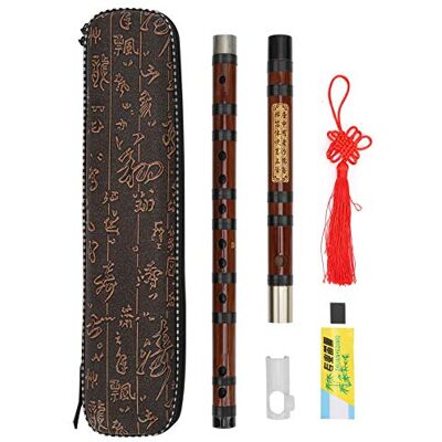 Walfront Flauta de bambú D-Key Dizi Bitter Flauta de bambú para principiantes con cuerpo de letras 8 años Material seco Dizi Kit Instrumento musical chino Walfront Flauta de bambú D-Key Dizi Bitter Flauta de bambú para principiantes con cuerpo de letras 8 años Material seco Dizi Kit Instrumento musical chino