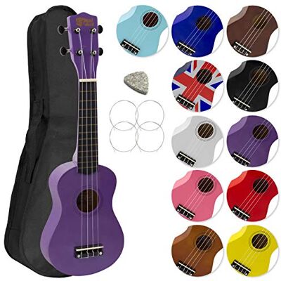 Mad About Tiger SU8 Ukelele soprano en morado, con estuche, púa y cuerdas de repuesto GRATIS, óptima para escuelas y principiantes Mad About Tiger SU8 Ukelele soprano en morado, con estuche, púa y cuerdas de repuesto GRATIS, óptima para escuelas y principiantes