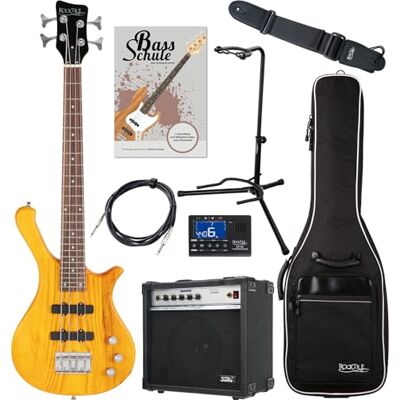 ROCKTILE TB-4 NHS Traveler E-Bass Natural Honey Stain Super Set, Bajo Número de cuerdas: 4, Cuerpo: aliso, Mástil: arce, Diapasón: Technical Ebony, Escala: 25, 5" (64, 8 cm), 24 trastes, 1x tono ROCKTILE TB-4 NHS Traveler E-Bass Natural Honey Stain Super Set, Bajo Número de cuerdas: 4, Cuerpo: aliso, Mástil: arce, Diapasón: Technical Ebony, Escala: 25, 5" (64, 8 cm), 24 trastes, 1x tono