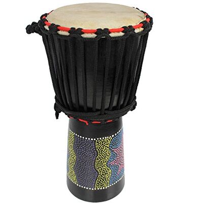 A-Star Tambor Africano Djembe Pintado Colorido de 7 Pulgadas Auténtico Hecho a Mano, Cuerda Afinada, Parche de Piel Natural 40 cm de Altura, 18 cm de Diámetro A-Star Tambor Africano Djembe Pintado Colorido de 7 Pulgadas Auténtico Hecho a Mano, Cuerda Afinada, Parche de Piel Natural 40 cm de Altura, 18 cm de Diámetro
