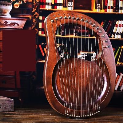 HAJHI 16/19 Cuerdas Portátil Instrumento Lira Principiantes Estudiante Caoba Arpa de Lira con Bolsa de Cuerdas Llave de Afinar Plectro Paño de Limpieza Gigging Lyre Harp(16-string-Board-Vintage B) HAJHI 16/19 Cuerdas Portátil Instrumento Lira Principiantes Estudiante Caoba Arpa de Lira con Bolsa de Cuerdas Llave de Afinar Plectro Paño de Limpieza Gigging Lyre Harp(16-string-Board-Vintage B)