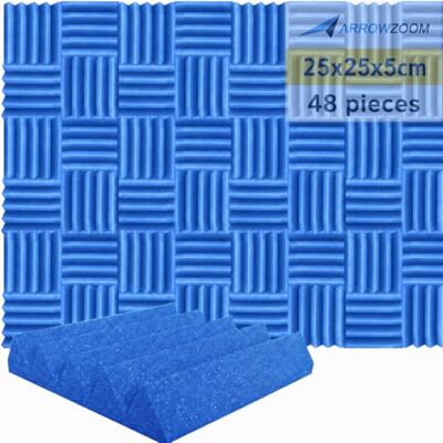 Arrowzoom 48 Piezas Panels Acustico Absorción Sonido Wedge Cuña 25x25x5cm Espuma Acústica Aislamiento Acustico Estudio de Grabación Casas Estudios Azulejos Incombustibles Insonorizados AZ1134 AZUL Arrowzoom 48 Piezas Panels Acustico Absorción Sonido Wedge Cuña 25x25x5cm Espuma Acústica Aislamiento Acustico Estudio de Grabación Casas Estudios Azulejos Incombustibles Insonorizados AZ1134 AZUL