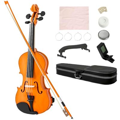 HOMCOM Violín 4/4 de Tamaño Completo de Madera para Principiantes Marrón Set de Violín, para Adultos y Niños, Estuche Ligero, Arco, Colofonia, Afinadores, Cuerdas, Soporte para Hombro HOMCOM Violín 4/4 de Tamaño Completo de Madera para Principiantes Marrón Set de Violín, para Adultos y Niños, Estuche Ligero, Arco, Colofonia, Afinadores, Cuerdas, Soporte para Hombro