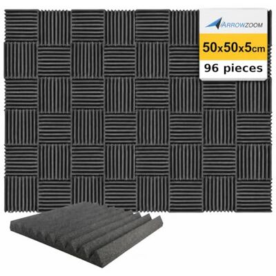 Arrowzoom 96 Piezas Panels Acustico Absorción Sonido Wedge Cuña 50x50x5cm Espuma Acústica Aislamiento Acustico Estudio de Grabación Casas Estudios Azulejos Incombustibles Insonorizados AZ1134 NEGRO Arrowzoom 96 Piezas Panels Acustico Absorción Sonido Wedge Cuña 50x50x5cm Espuma Acústica Aislamiento Acustico Estudio de Grabación Casas Estudios Azulejos Incombustibles Insonorizados AZ1134 NEGRO