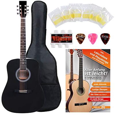 Classic Cantabile Westerngitarra Starter-Set incl. set de accesorios de 5 Estilo dreadnought, 6 cuerdas, 20 trastes, Cejuelas: alpaca, Tapa, fondo, aros: tilo laminado, Diapasón, puente: arce, 5 cm Classic Cantabile Westerngitarra Starter-Set incl. set de accesorios de 5 Estilo dreadnought, 6 cuerdas, 20 trastes, Cejuelas: alpaca, Tapa, fondo, aros: tilo laminado, Diapasón, puente: arce, 5 cm