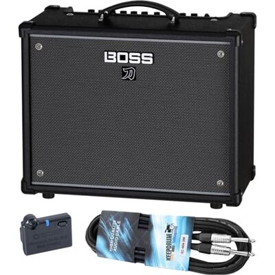 Boss Katana 50 EX Gen 3 Amplificador de guitarra con cable BT Dual y keepdrum Boss Katana 50 EX Gen 3 Amplificador de guitarra con cable BT Dual y keepdrum