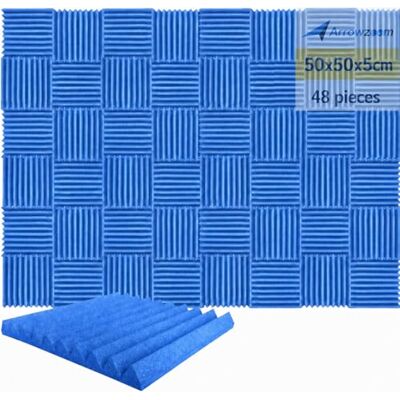 Arrowzoom 48 Piezas Panels Acustico Absorción Sonido Wedge Cuña 50x50x5cm Espuma Acústica Aislamiento Acustico Estudio de Grabación Casas Estudios Azulejos Incombustibles Insonorizados AZ1134 AZUL Arrowzoom 48 Piezas Panels Acustico Absorción Sonido Wedge Cuña 50x50x5cm Espuma Acústica Aislamiento Acustico Estudio de Grabación Casas Estudios Azulejos Incombustibles Insonorizados AZ1134 AZUL