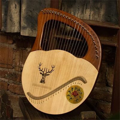 HAJHI Chapa Arpa de Lira con Portátil Bolsas Madera Maciza Caoba Lyre Harp Llave de Afinar Cuerdas de Repuesto Fácil de Aprender Arpa de Palanca Profesionales Conciertos(C-24 strings) HAJHI Chapa Arpa de Lira con Portátil Bolsas Madera Maciza Caoba Lyre Harp Llave de Afinar Cuerdas de Repuesto Fácil de Aprender Arpa de Palanca Profesionales Conciertos(C-24 strings)