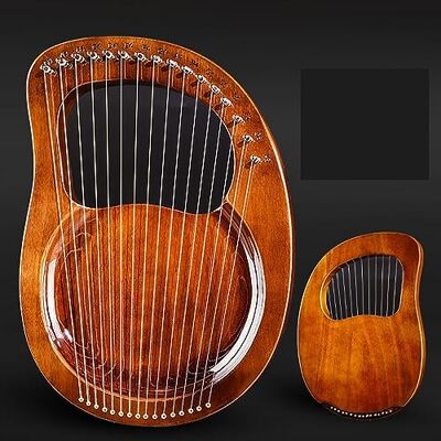 HAJHI 16/19 Cuerdas Portátil Instrumento Lira Principiantes Estudiante Caoba Arpa de Lira con Bolsa de Cuerdas Llave de Afinar Plectro Paño de Limpieza Gigging Lyre Harp(16-string-Board-Vintage A) HAJHI 16/19 Cuerdas Portátil Instrumento Lira Principiantes Estudiante Caoba Arpa de Lira con Bolsa de Cuerdas Llave de Afinar Plectro Paño de Limpieza Gigging Lyre Harp(16-string-Board-Vintage A)