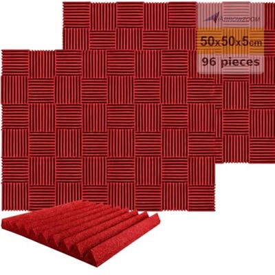Arrowzoom 96 Piezas Panels Acustico Absorción Sonido Wedge Cuña 50x50x5cm Espuma Acústica Aislamiento Acustico Estudio de Grabación Casas Estudios Azulejos Incombustibles Insonorizados AZ1134 ROJO Arrowzoom 96 Piezas Panels Acustico Absorción Sonido Wedge Cuña 50x50x5cm Espuma Acústica Aislamiento Acustico Estudio de Grabación Casas Estudios Azulejos Incombustibles Insonorizados AZ1134 ROJO