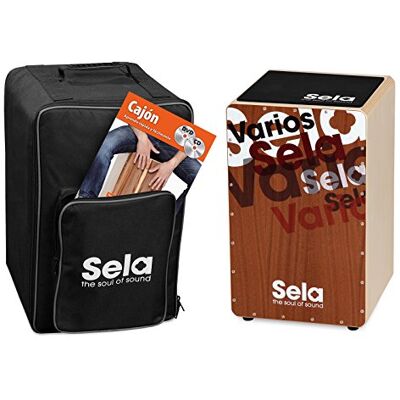 sela Cajón con mochila, cajón pad y método de cajón en español y CD/DVD, multicolor, Natural, Estándar sela Cajón con mochila, cajón pad y método de cajón en español y CD/DVD, multicolor, Natural, Estándar