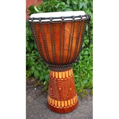 Ciffre Djembe 50 cm de madera – Tambor africano artesanal con piel de cabra – Instrumento de percusión para adultos con gran sonido Ciffre Djembe 50 cm de madera – Tambor africano artesanal con piel de cabra – Instrumento de percusión para adultos con gran sonido