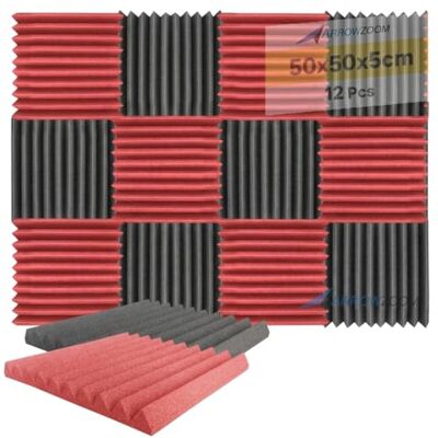 Arrowzoom 12 Piezas Acustico Absorción Sonido Wedge Cuña 50x50x5cm Espuma Acústica Aislamiento Acustico Estudio de Grabación Casas Estudios Azulejos Incombustibles Insonorizados AZ1134 NEGRO & ROJO Arrowzoom 12 Piezas Acustico Absorción Sonido Wedge Cuña 50x50x5cm Espuma Acústica Aislamiento Acustico Estudio de Grabación Casas Estudios Azulejos Incombustibles Insonorizados AZ1134 NEGRO & ROJO