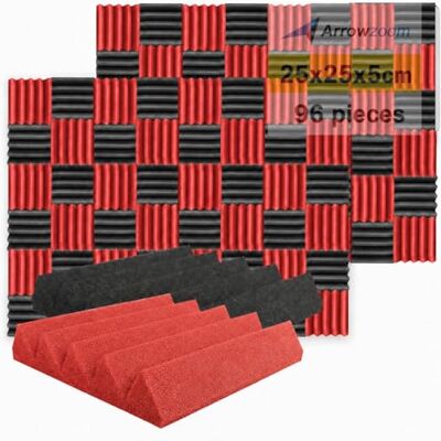 Arrowzoom 96 Piezas Acustico Absorción Sonido Wedge Cuña 25 X 25 X 5cm Espuma Acústica Aislamiento de Grabación Casas Estudios Azulejos Incombustibles Insonorizados AZ1134 NEGRO & ROJO Arrowzoom 96 Piezas Acustico Absorción Sonido Wedge Cuña 25 X 25 X 5cm Espuma Acústica Aislamiento de Grabación Casas Estudios Azulejos Incombustibles Insonorizados AZ1134 NEGRO & ROJO