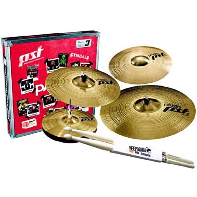 Paiste PST 3 Juego de platillos (14/16/20, Crash PST3 de 14" y baquetas Keepdrum) Paiste PST 3 Juego de platillos (14/16/20, Crash PST3 de 14" y baquetas Keepdrum)