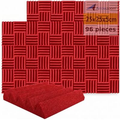 Arrowzoom 96 Piezas Panels Acustico Absorción Sonido Wedge Cuña 25x25x5cm Espuma Acústica Aislamiento Acustico Estudio de Grabación Casas Estudios Azulejos Incombustibles Insonorizados AZ1134 ROJO Arrowzoom 96 Piezas Panels Acustico Absorción Sonido Wedge Cuña 25x25x5cm Espuma Acústica Aislamiento Acustico Estudio de Grabación Casas Estudios Azulejos Incombustibles Insonorizados AZ1134 ROJO