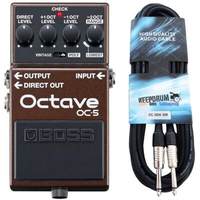 Boss OC-5 Pedal de efecto octava + cable de guitarra keepdrum Boss OC-5 Pedal de efecto octava + cable de guitarra keepdrum