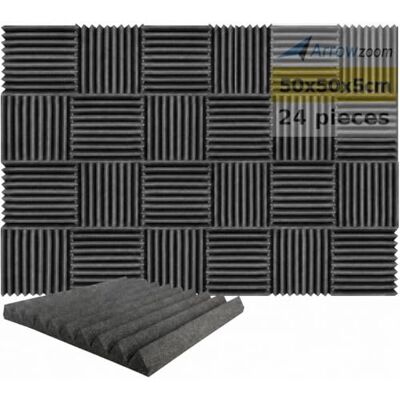 Arrowzoom 24 Piezas Panels Acustico Absorción Sonido Wedge Cuña 50x50x5cm Espuma Acústica Aislamiento Acustico Estudio de Grabación Casas Estudios Azulejos Incombustibles Insonorizados AZ1134 NEGRO Arrowzoom 24 Piezas Panels Acustico Absorción Sonido Wedge Cuña 50x50x5cm Espuma Acústica Aislamiento Acustico Estudio de Grabación Casas Estudios Azulejos Incombustibles Insonorizados AZ1134 NEGRO