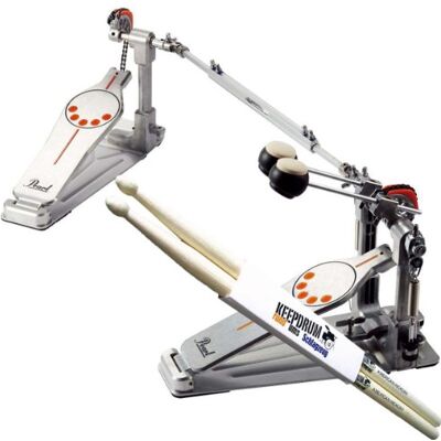 Pearl P de 932 doble pie eléctrica Pedal de bombo + baquetas Keepdrum Pearl P de 932 doble pie eléctrica Pedal de bombo + baquetas Keepdrum