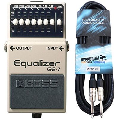 Boss GE-7 Ecualizador gráfico para guitarra y cable Keepdrum Boss GE-7 Ecualizador gráfico para guitarra y cable Keepdrum