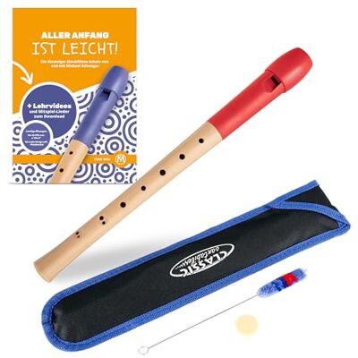 Classic Cantabile Pivella Flauta Dulce Barroca Roja Set Incl. Método Flauta dulce de 2 piezas, Cabezal de plástico especial, rojo, Cuerpo de madera de arce, Digitación barroca, Formato: DIN A4 Classic Cantabile Pivella Flauta Dulce Barroca Roja Set Incl. Método Flauta dulce de 2 piezas, Cabezal de plástico especial, rojo, Cuerpo de madera de arce, Digitación barroca, Formato: DIN A4