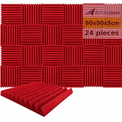 Arrowzoom 24 Piezas Panels Acustico Absorción Sonido Wedge Cuña 50x50x5cm Espuma Acústica Aislamiento Acustico Estudio de Grabación Casas Estudios Azulejos Incombustibles Insonorizados AZ1134 ROJO Arrowzoom 24 Piezas Panels Acustico Absorción Sonido Wedge Cuña 50x50x5cm Espuma Acústica Aislamiento Acustico Estudio de Grabación Casas Estudios Azulejos Incombustibles Insonorizados AZ1134 ROJO