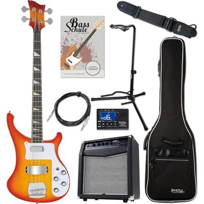 ROCKTILE Pro RB-400R Redneck Bajo Eléctrico Red Sunburst Super Set Serie Pro , Modelo especial Rockin', Cuerpo: tilo, Mástil: arce, Diapasón: palisandro, Mástil encolado, Ancho: 35 cm ROCKTILE Pro RB-400R Redneck Bajo Eléctrico Red Sunburst Super Set Serie Pro , Modelo especial Rockin', Cuerpo: tilo, Mástil: arce, Diapasón: palisandro, Mástil encolado, Ancho: 35 cm