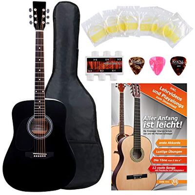 Classic Cantabile Guitarra Western para Zurdos Starter-SET incl. Set Estilo Dreadnought, Modelo para zurdos, 6 cuerdas, 20 trastes, Cejuelas: alpaca, Tapa, fondo, aros: tilo laminado, Escala: 64 Classic Cantabile Guitarra Western para Zurdos Starter-SET incl. Set Estilo Dreadnought, Modelo para zurdos, 6 cuerdas, 20 trastes, Cejuelas: alpaca, Tapa, fondo, aros: tilo laminado, Escala: 64