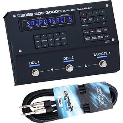Boss Pedal de efecto de retardo digital dual SDE-3000D + cable jack keepdrum Boss Pedal de efecto de retardo digital dual SDE-3000D + cable jack keepdrum
